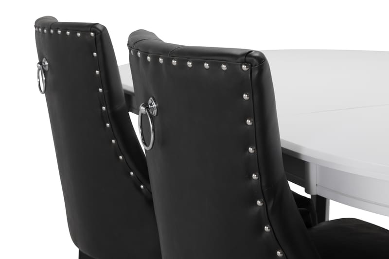 LEVIDE Bord + 4 CARMINE Stol Svart - Matgrupp & matbord med stolar