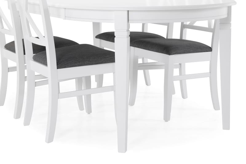 LEVIDE Bord + 4 HAILEY Stol Vit - Matgrupp & matbord med stolar