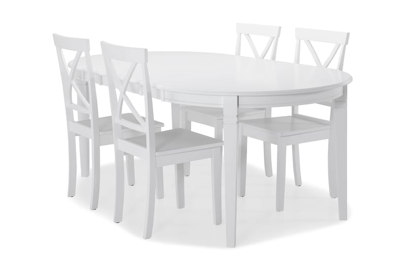 LEVIDE Bord + 4 JEROME Stol Vit - Matgrupp & matbord med stolar
