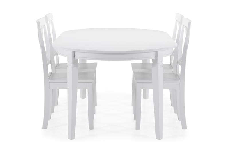 LEVIDE Bord + 4 JEROME Stol Vit - Matgrupp & matbord med stolar