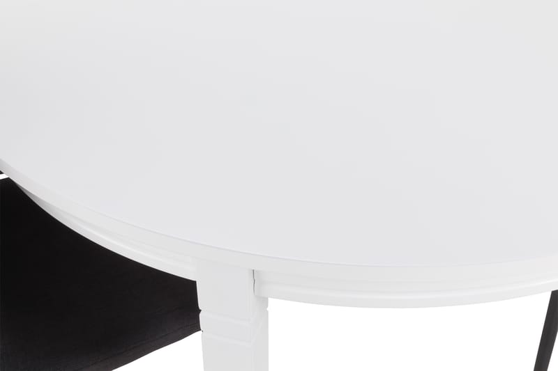 LEVIDE Bord + 4 NIKOLAS Stolar Vit/Svart - Matgrupp & matbord med stolar