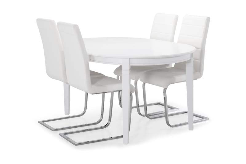 LEVIDE Bord + 4 SALA Stol Vit - Möbler - Matplats - Matgrupp & matbord med stolar