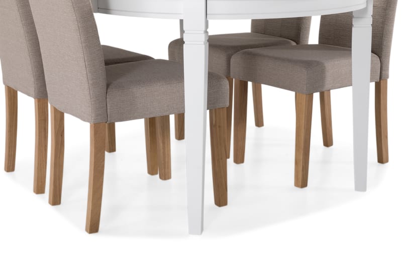 LEVIDE Bord + 4 STILO Stol Beige/Ek - Möbler - Matplats - Matgrupp & matbord med stolar