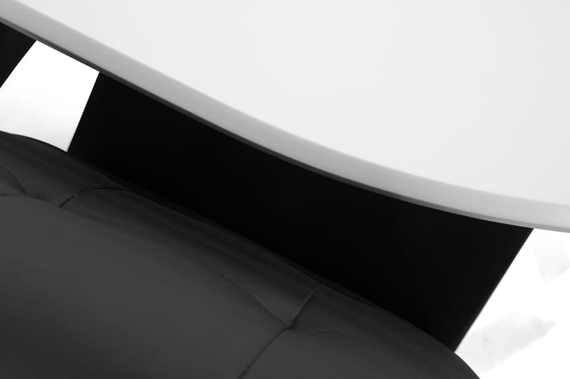 LEVIDE Bord + 4 STILO Stol Vit/Svart PU - Möbler - Matplats - Matgrupp & matbord med stolar