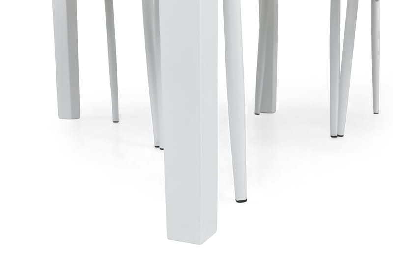 LEVIDE Bord + 4 TEKLA Stol Vit/PU - Matgrupp & matbord med stolar