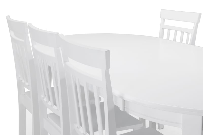 LEVIDE Bord + 6 AMMON Stol Vit - Matgrupp & matbord med stolar