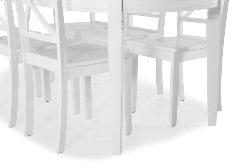 LEVIDE Bord + 6 JEROME Stol Vit - Matgrupp & matbord med stolar