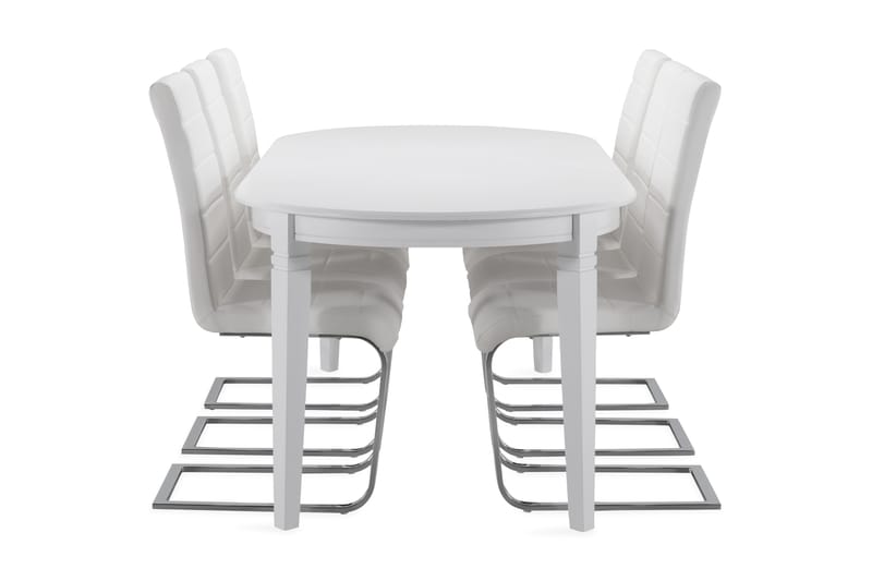 LEVIDE Bord + 6 SALA Stol Vit/Krom - Möbler - Matplats - Matgrupp & matbord med stolar