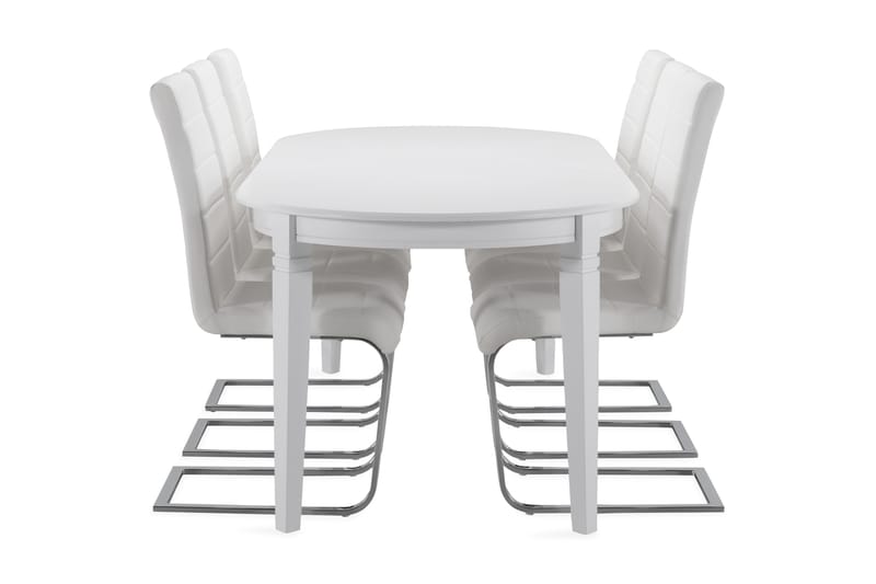 LEVIDE Bord + 6 SALA Stol Vit/Krom - Matgrupp & matbord med stolar