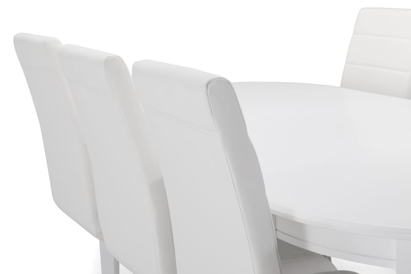 LEVIDE Bord + 6 SALA Stol Vit/Krom - Möbler - Matplats - Matgrupp & matbord med stolar
