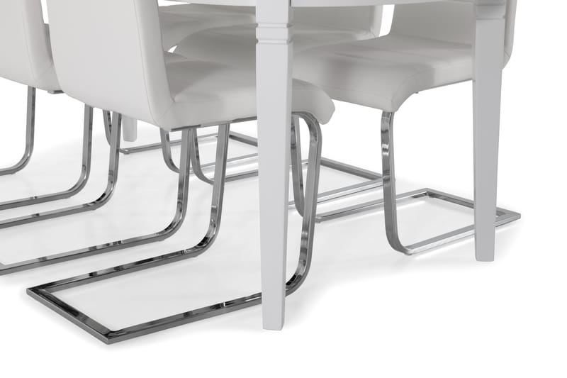 LEVIDE Bord + 6 SALA Stol Vit/Krom - Möbler - Matplats - Matgrupp & matbord med stolar
