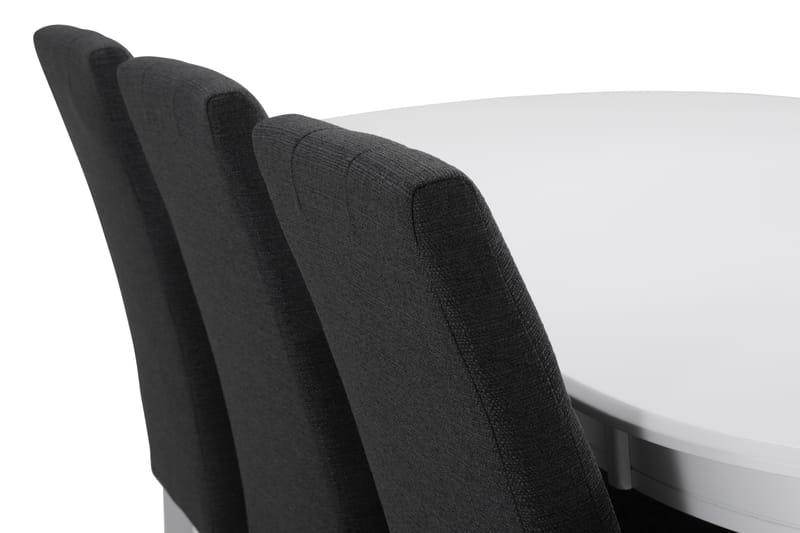 LEVIDE Bord + 6 STILO Stol Mörkgrå/Vit - Möbler - Matplats - Matgrupp & matbord med stolar