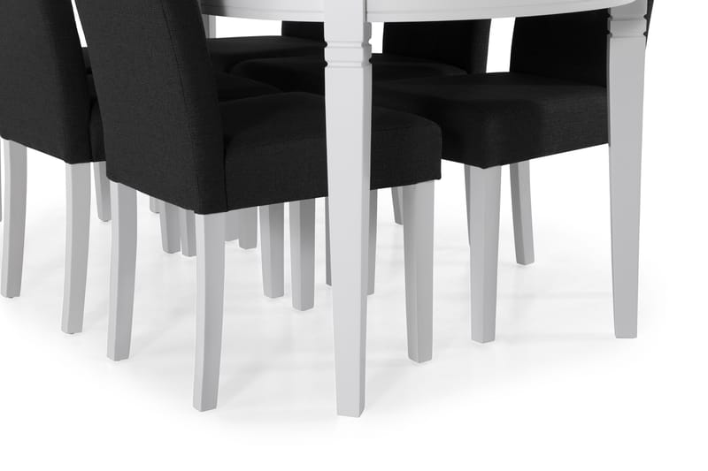 LEVIDE Bord + 6 STILO Stol Mörkgrå/Vit - Matgrupp & matbord med stolar