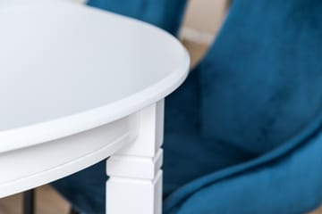 LEVIDE Förlängningsbart Matbord Vit + 4 VIKEN Stol Blå - Möbler - Matplats - Matgrupp & matbord med stolar