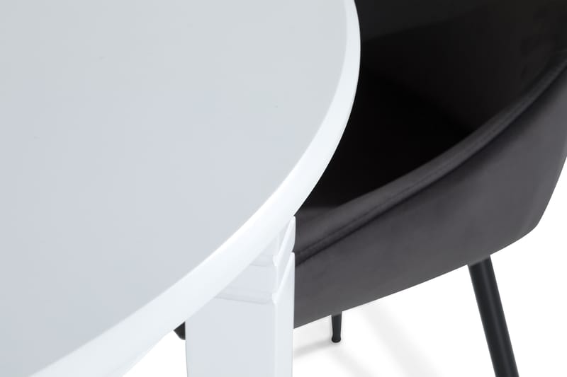 LEVIDE Förlängningsbart Matbord Vit + 4 VIKEN Stol Grå - Matgrupp & matbord med stolar
