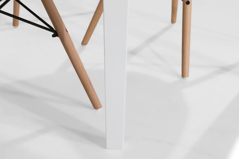 LEVIDE Matbord 200 Vit + 6 MORONI Stol Vit/Ek - Matgrupp & matbord med stolar