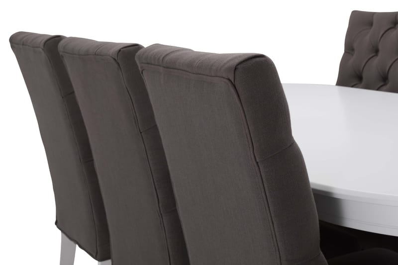 LEVIDE Matgrupp 200 Oval Vit/Grå - Möbler - Matplats - Matgrupp & matbord med stolar