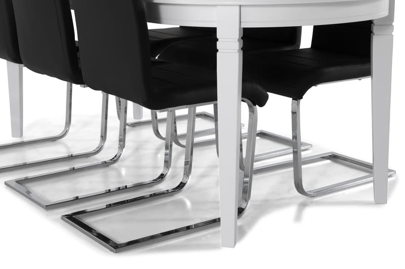 LEVIDE Matgrupp 200 Oval Vit/Svart - Matgrupp & matbord med stolar