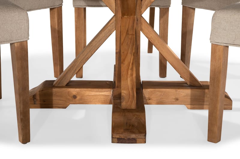 LIRE Matbord 150 Natur + 6 JENCA Stol Brun - Matgrupp & matbord med stolar