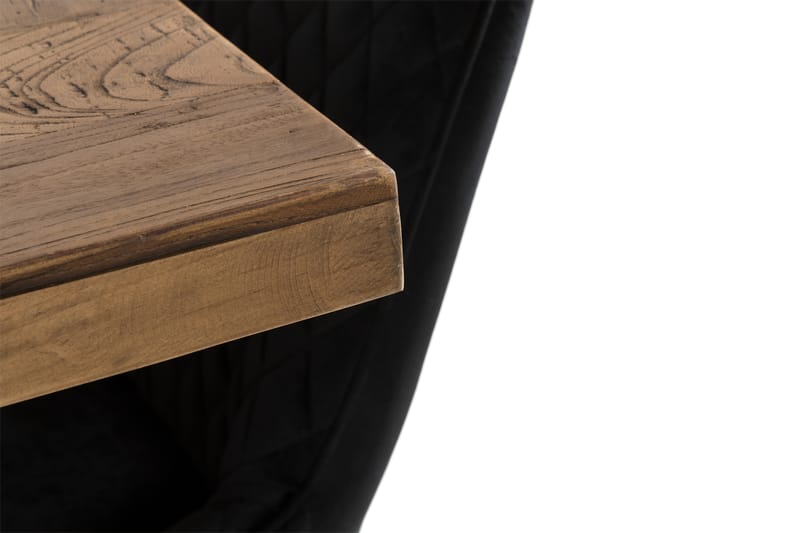 LIRE Matbord 200x100 cm Brun + 6 HUGGNING Stolar Svart - Matgrupp & matbord med stolar