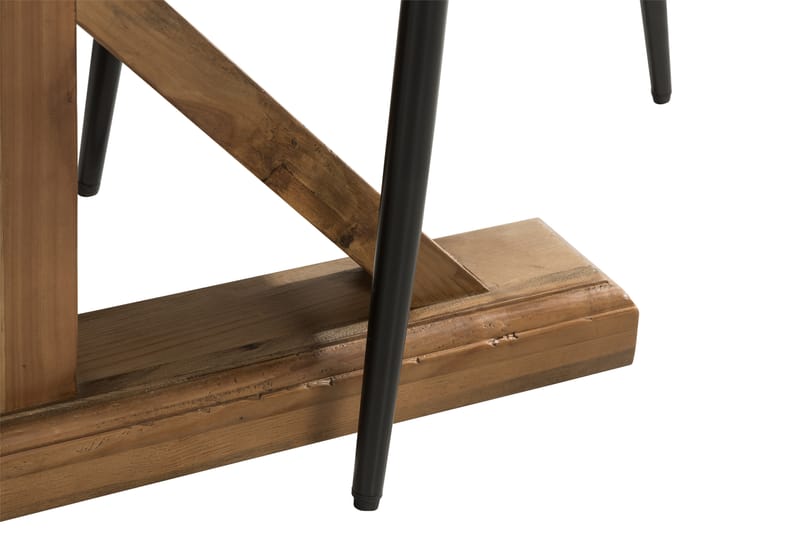 LIRE Matbord 200x100 cm Brun + 6 HUGGNING Stolar Svart - Matgrupp & matbord med stolar