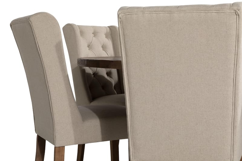 LIRE Matgrupp 150 Rund + 6 SELMA Stol Vintage Alm/Beige - Möbler - Matplats - Matgrupp & matbord med stolar