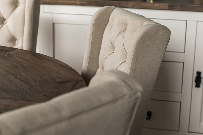 LIRE Matgrupp 150 Rund + 6 SELMA Stol Vintage Alm/Beige - Möbler - Matplats - Matgrupp & matbord med stolar