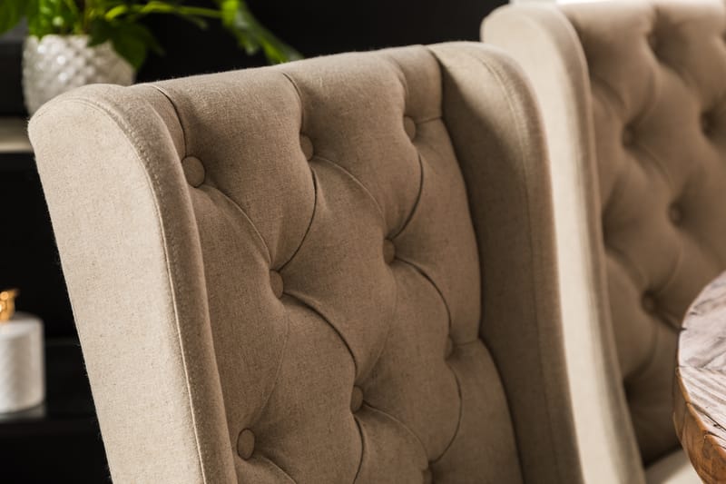 LIRE Matgrupp 150 Rund + 6 SELMA Stol Vintage Alm/Beige - Möbler - Matplats - Matgrupp & matbord med stolar