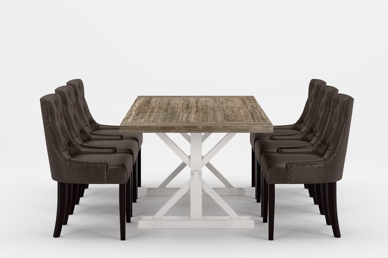 LIRE Premium Förlängningsbar Matgrupp 200-290 cm + 6 CARMINE - Mörkbrun/Brun - Möbler - Matplats - Matgrupp & matbord med stolar