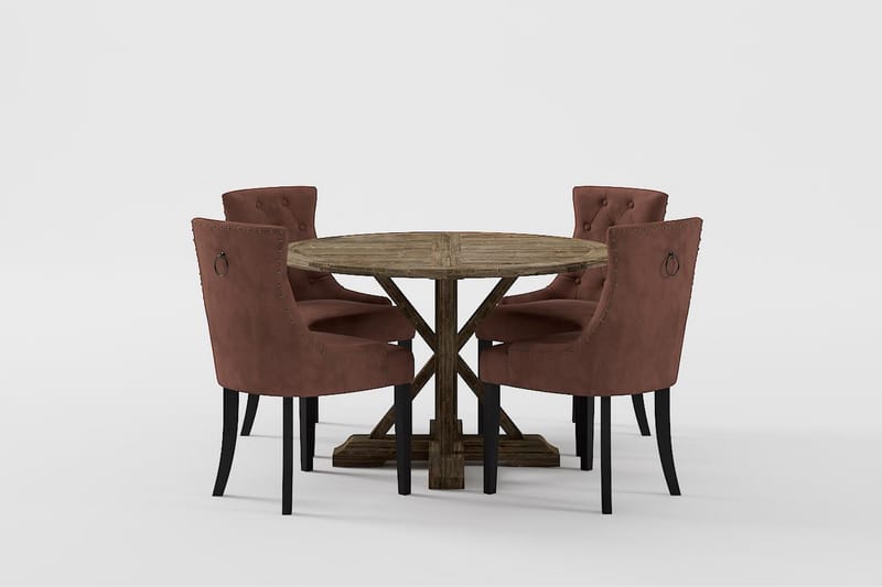 LIRE Premium Matgrupp 120-160 cm + 4 Viktoria Stolar - Brun - Möbler - Matplats - Matgrupp & matbord med stolar