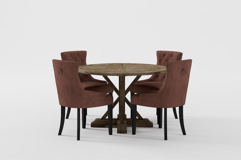 LIRE Premium Matgrupp 120-160 cm + 4 Viktoria Stolar - Brun - Matgrupp & matbord med stolar