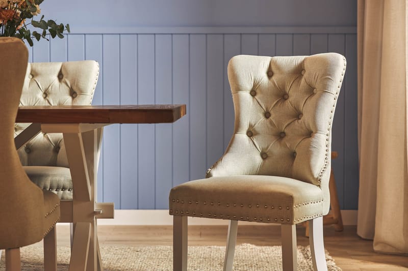 Lyon Förlängningsbar Matgrupp 200 cm inkl 6 Bergviken Stolar - Brun/Vit - Möbler - Matplats - Matgrupp & matbord med stolar