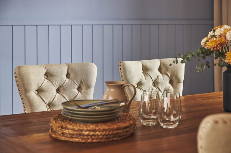 Lyon Förlängningsbar Matgrupp 200 cm inkl 6 Bergviken Stolar - Brun/Vit - Möbler - Matplats - Matgrupp & matbord med stolar