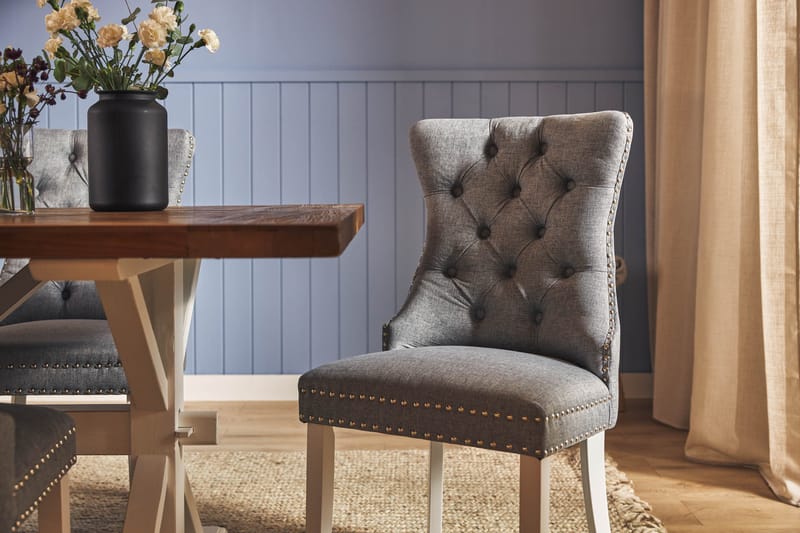 Lyon Förlängningsbar Matgrupp 200 cm inkl 6 Bergviken Stolar - Brun/Vit - Möbler - Matplats - Matgrupp & matbord med stolar