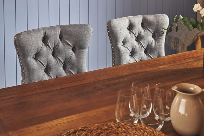 Lyon Förlängningsbar Matgrupp 200 cm inkl 6 Bergviken Stolar - Brun/Vit - Möbler - Matplats - Matgrupp & matbord med stolar