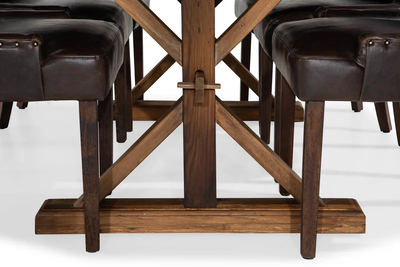 Lyon Förlängningsbar Matgrupp 200 cm med 6 Tuva Fåtölj - Natur/Brun - Möbler - Matplats - Matgrupp & matbord med stolar