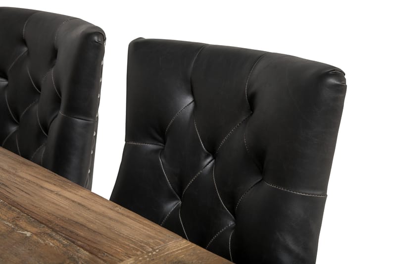 Lyon Förlängningsbar Matgrupp 200 cm med 6 Tuva Fåtölj - Natur/Vit/Svart - Möbler - Matplats - Matgrupp & matbord med stolar