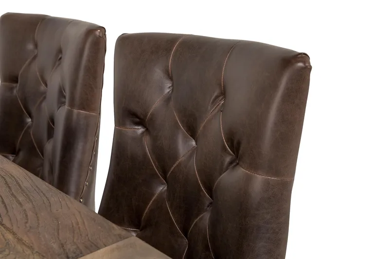 Lyon Förlängningsbar Matgrupp 200 cm med 6 Tuva Stol - Natur / Brun - Möbler - Matplats - Matgrupp & matbord med stolar