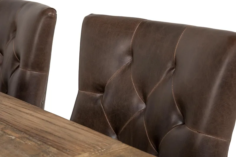 Lyon Förlängningsbar Matgrupp 200 cm med 6 Tuva Stol - Natur/Vit/Brun - Möbler - Matplats - Matgrupp & matbord med stolar