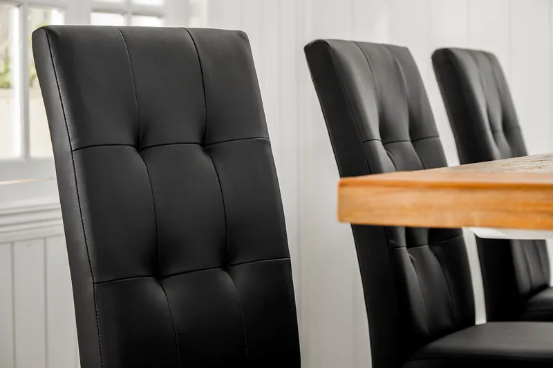 Lyon Förlängningsbar Matgrupp 200 cm med 6 Viktor Stol - Natur/Vit/Svart - Möbler - Matplats - Matgrupp & matbord med stolar