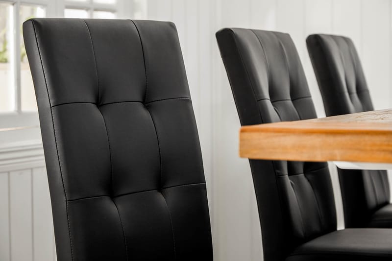 Lyon Förlängningsbar Matgrupp 200 cm med 6 Viktor Stol - Natur/Vit/Svart - Möbler - Matplats - Matgrupp & matbord med stolar