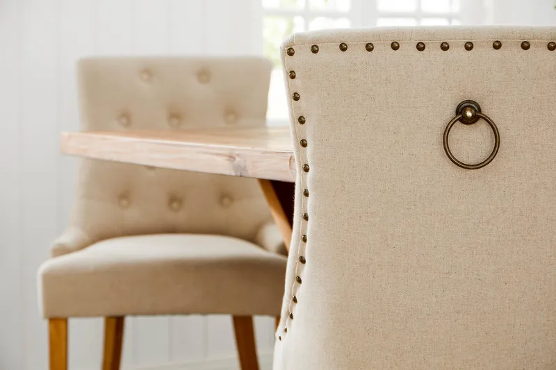 Lyon Förlängningsbar Matgrupp 200 cm med 6 Viktoria Fåtölj - Brunt Trä / Natur Beige - Möbler - Matplats - Matgrupp & matbord med stolar