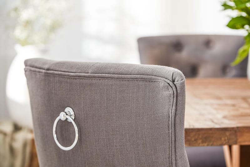 Lyon Förlängningsbar Matgrupp 200 cm med 6 Viktoria Stol - Natur/Grå/Vit - Möbler - Matplats - Matgrupp & matbord med stolar