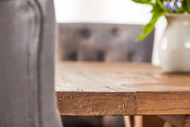 Lyon Förlängningsbar Matgrupp 200 cm med 6 Viktoria Stol - Natur/Grå/Vit - Möbler - Matplats - Matgrupp & matbord med stolar