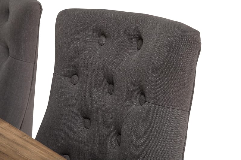 Lyon Förlängningsbar Matgrupp 200 cm med 6 Viktoria Stol - Natur/Vit/Grå - Möbler - Matplats - Matgrupp & matbord med stolar