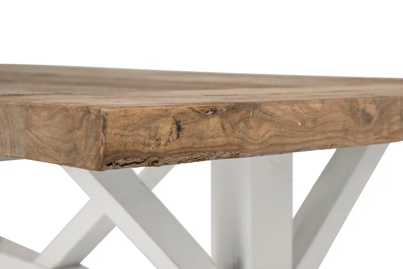 Lyon Förlängningsbar Matgrupp 200 cm med 6 Viktoria Stol - Natur/Vit/Grå - Möbler - Matplats - Matgrupp & matbord med stolar