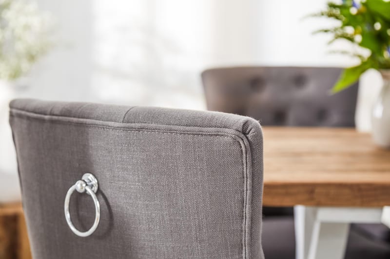 Lyon Förlängningsbar Matgrupp 200 cm med 6 Viktoria Stol - Natur/Vit/Grå - Möbler - Matplats - Matgrupp & matbord med stolar