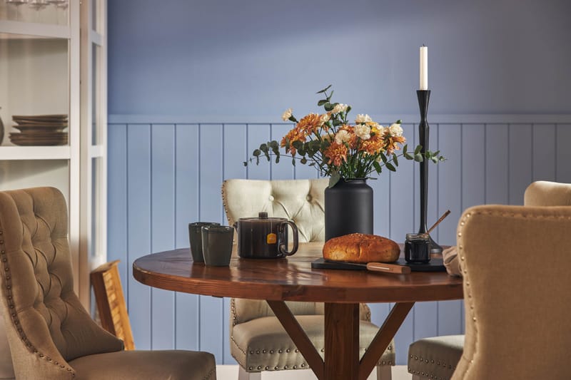 Lyon Matgrupp 120 cm Rund inkl 4 Bergviken Stolar - Brun - Möbler - Matplats - Matgrupp & matbord med stolar