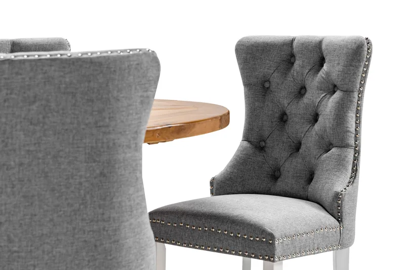 Lyon Matgrupp 120 cm Rund inkl 4 Bergviken Stolar - Brun - Möbler - Matplats - Matgrupp & matbord med stolar