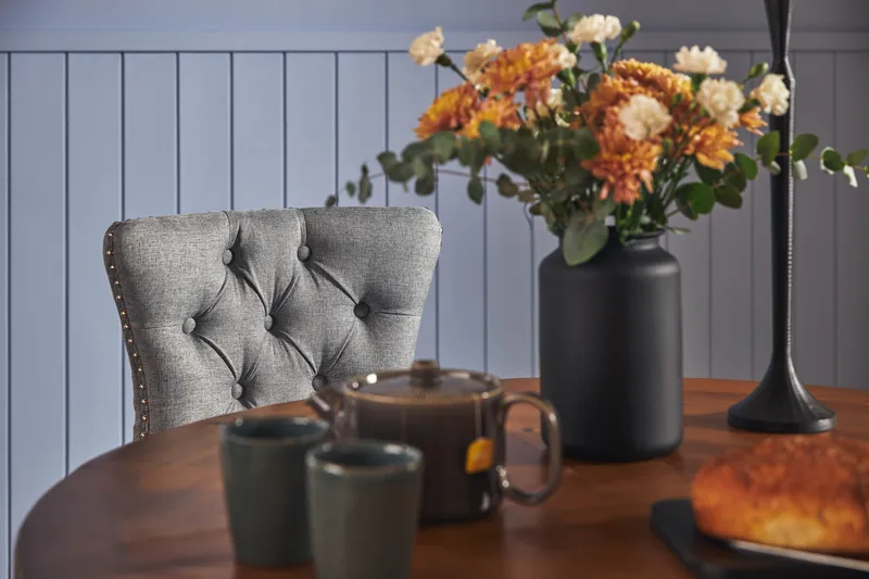 Lyon Matgrupp 120 cm Rund inkl 4 Bergviken Stolar - Brun - Möbler - Matplats - Matgrupp & matbord med stolar